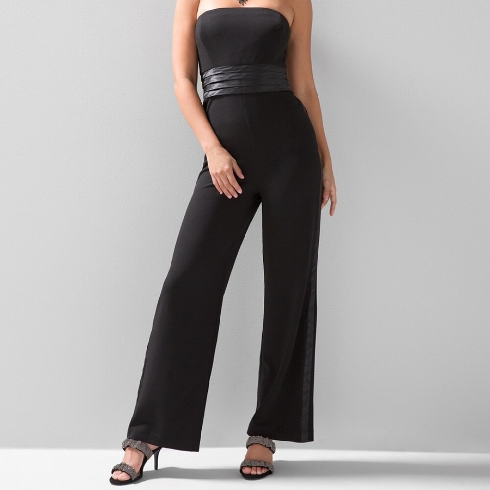 Strapless Tuxedo Jumpsuit
